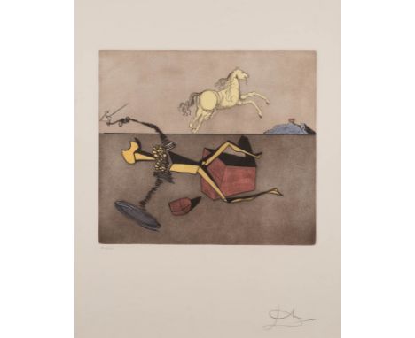   SALVADOR DALÍ  1904 Figueres, Girona - 1989 ebenda    BLATT AUS 'HISTORIAS DE DON QUIJCHOTE DE LA MANCHA' (1979)     Radier