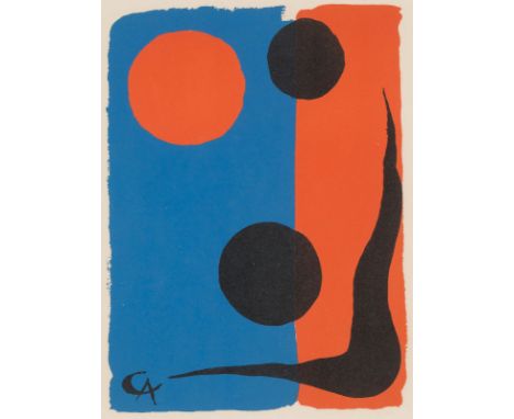  ALEXANDER CALDER  1898 Philadelphia - 1976 New York    OHNE TITEL     Farblithografie auf festem Papier. DM 26 x 18,5 cm (R