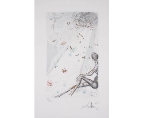   SALVADOR DALÍ  1904 Figueres, Girona - 1989 ebenda    'DIE SCHAFHERDE' (AUS: 'DAS HOHE LIED DES SALOMON', 1971)     Radieru