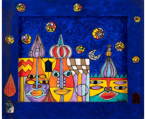   HORST KORDES  1958 Wels, Österreich - lebt und arbeitet in Schwalmtal    OHNE TITEL (HOMMAGE AN FRIEDENSREICH HUNDERTWASSER