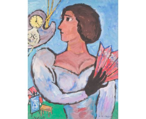   LOTHAR MALSKAT  1913 Königsberg - 1988 Wulfsdorf bei Lübeck    'À LA CHAGALL'     Öl auf Karton. SM 63,5 x 48 cm (R. 90 x 7