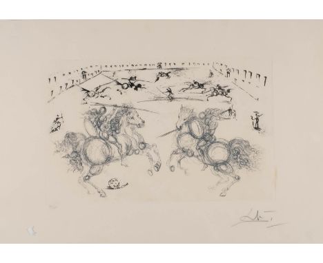   SALVADOR DALÍ  1904 Figueres, Girona - 1989 ebenda    'COMBAT DE CAVALIERS' (AUS: 'CALDERÓN, LA VIE EST UN SONGE', 1971)   