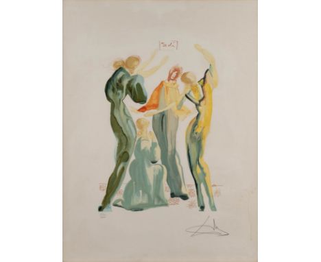   SALVADOR DALÍ  1904 Figueres, Girona - 1989 ebenda    'LA DANSE' (1960)     Farbholzstich auf festem Papier. SM 64 x 49 cm 