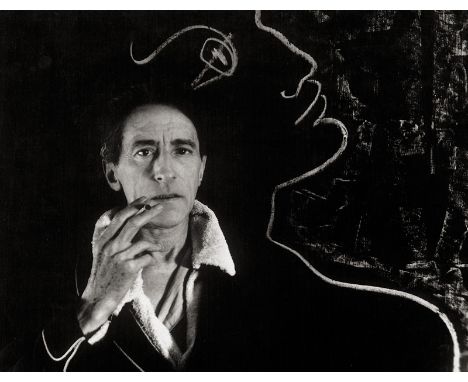 List, Herbert -- Jean Cocteau, Paris. 1948. Vintage gelatin silver print on Agfa-Brovira paper. 23 x 28,5 cm. Photographer's/