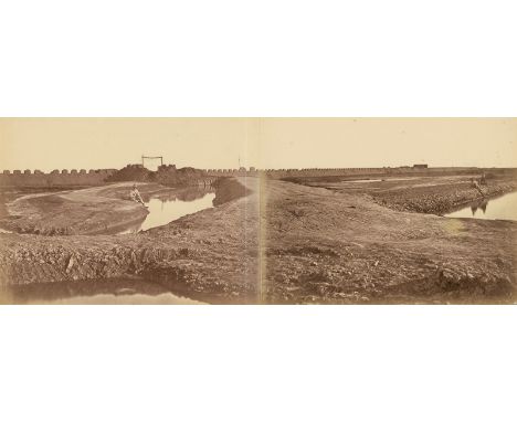 Beato, Felice -- "Tangkoo Fort after Its Capture, showing the French and English Entrance, August 10th, 1860". 2-part albumen
