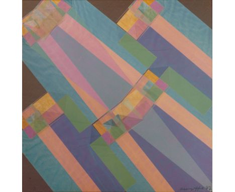 Hoepffner, Marta -- "Fliehende Konstruktion" (Farbfotogramm in polarisiertem Licht). 1977. Vintage chromogenic print on Kodak