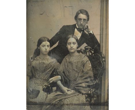 Daguerreotypes -- Photographer: Southworth & Hawes (active 1843-1863). Group family portrait. Early 1840s. Quarter-plate dagu