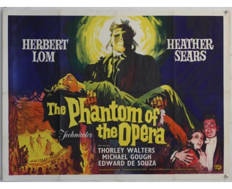 Phantom of the Opera (1962) British Quad film poster, Hammer Horror, artwork by Renato Fratini, starring Herbert Lom and Heat