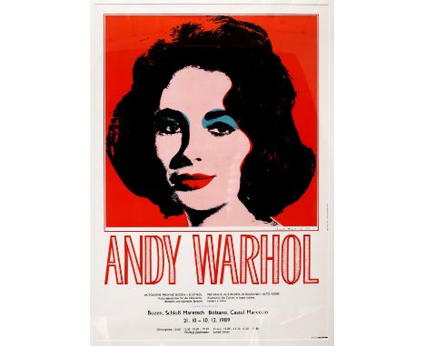 Andy Warhol (1928-1987) Exhibition poster 'Elizabeth Taylor', 1989, the poster image portrays the late actress Elizabeth Tayl