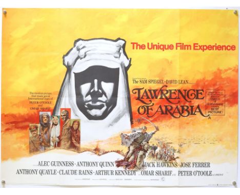Lawrence Of Arabia (R-1971) British Quad film poster, starring Alec Guinness and Jack Hawkins, Columbia, folded, 30 x 40 inch