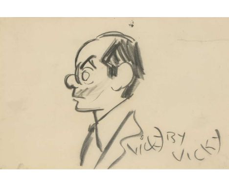 *Victor Weiss ('Vicky') (1913-1966) 'Vicky by Vicky - self portrait' signed and inscribed, black chalk 51 x 75cm; and two oth