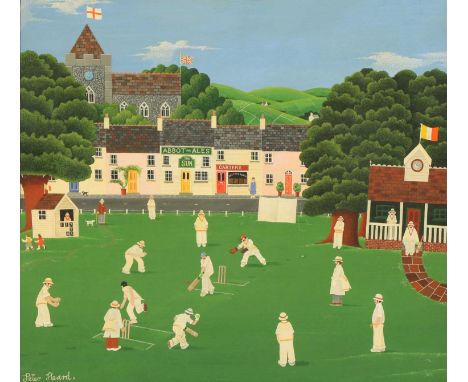 *Peter Heard (1939-2021) 'Cricket Match' signed l.l., oil on panel 45 x 50cm Provenance: Portal Gallery, London, with their l