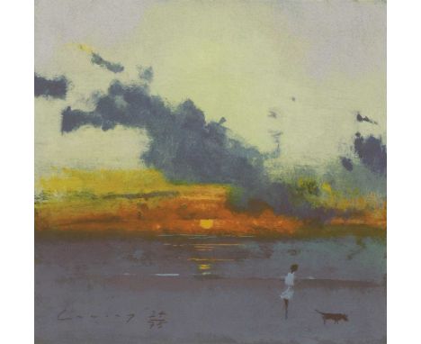 *Fred Cuming RA (b.1930) Camber Sunset silkscreen print in colours, signed and numbered 24/75 30 x 30cm *Artist's Resale Righ