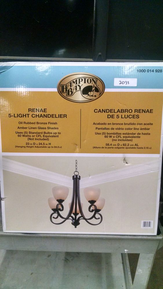 Hampton Bay Renae 5 Light Oil Rubbed Bronze Chandelier Retail 149 Lot 2035 Hampton Bay Renae 5 Light Oil Rubbed Bronze Chandelier Retail