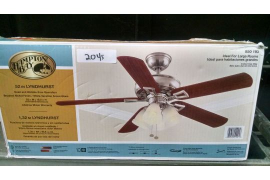 Hampton Bay 52 Brushed Nickel Lyndhurst Ceiling Fan Retail 79