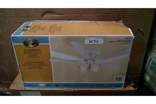 Hampton Bay White Finish Clarkston 44 Ceiling Fan Retail