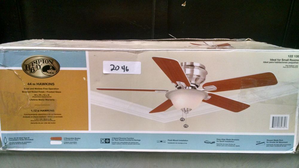 Hampton Bay 44 Brushed Nickel Hawkins Ceiling Fan Retail 69