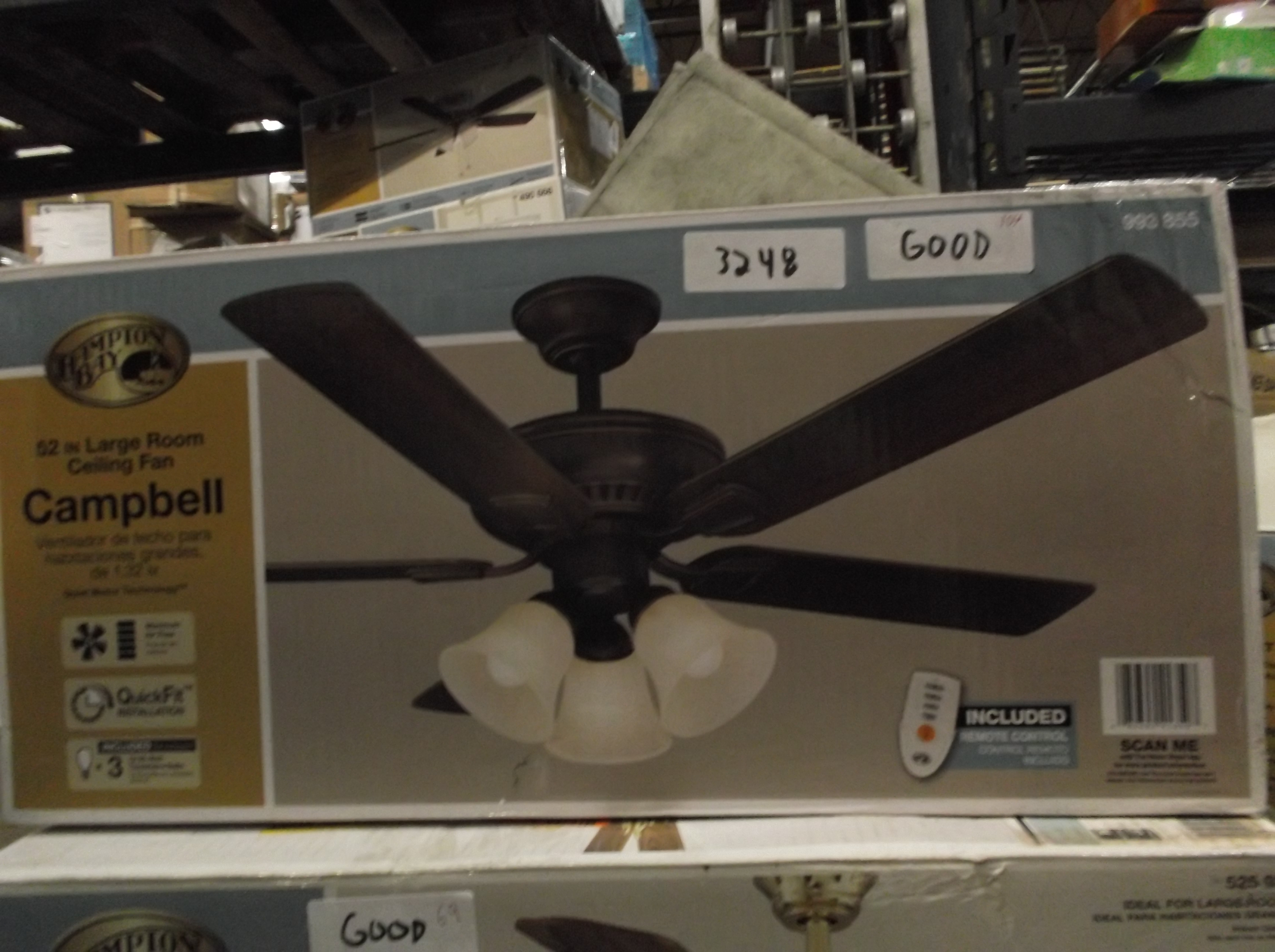 Hampton Bay Mediterranean Bronze Finish Campbell 52 Ceiling Fan