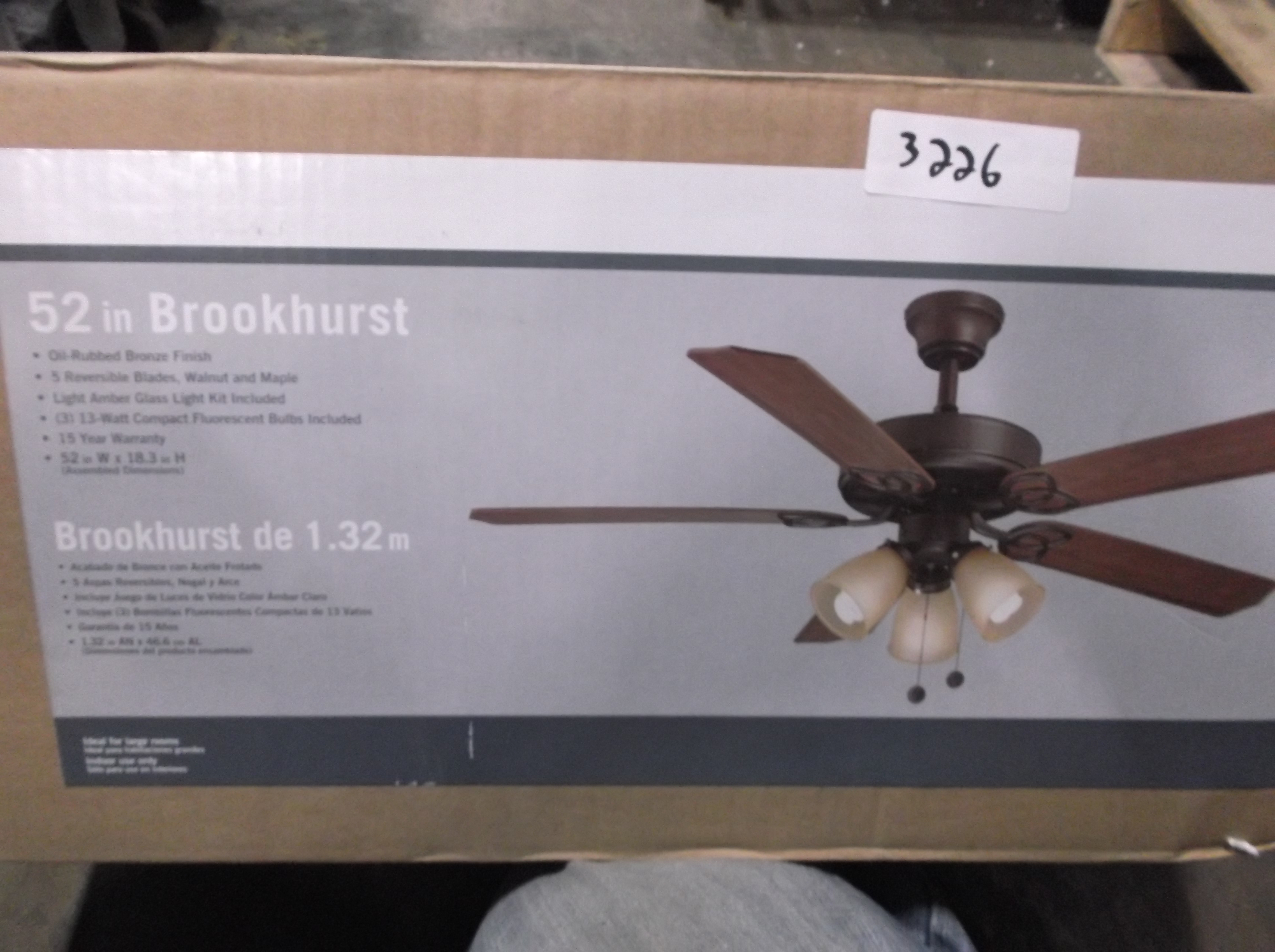 Hampton Bay Oil Rubbed Bronze 52 Brookhurst Ceiling Fan Sku