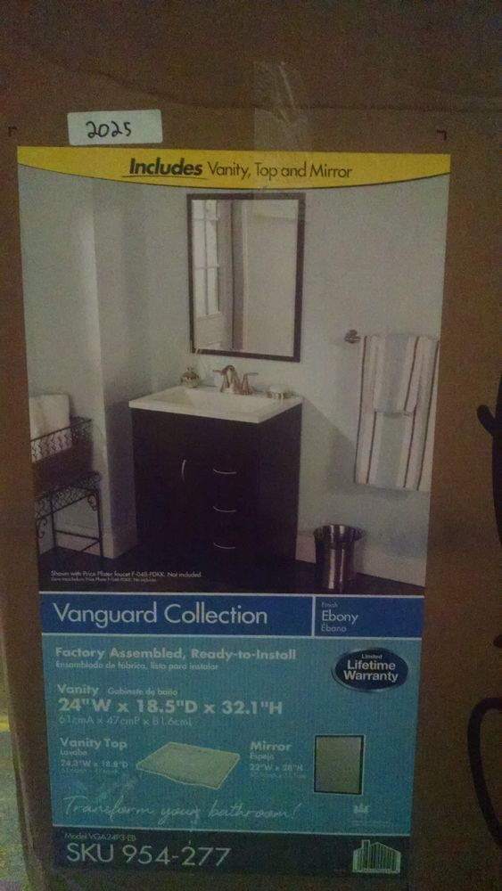 St Paul 24 Vanguard Collection Ebony Vanity Combo With Mirror Paul 24 Vanguard Collection Ebony Vanity Combo With Mirror