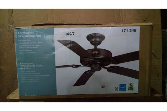 Hampton Bay Natural Iron Finish Farmington 52 Ceiling Fan