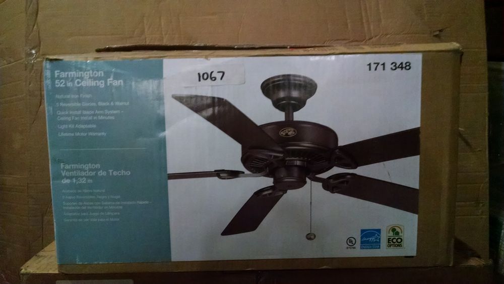 Hampton Bay Natural Iron Finish Farmington 52 Ceiling Fan