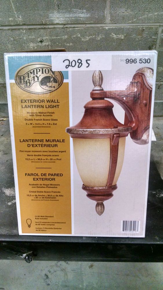 Hampton Bay Walnut 1 Light Wall Mount Outdoor Mossoro Lantern Lot 2085 Hampton Bay Walnut 1 Light Wall Mount Outdoor Mossoro Lantern Retail