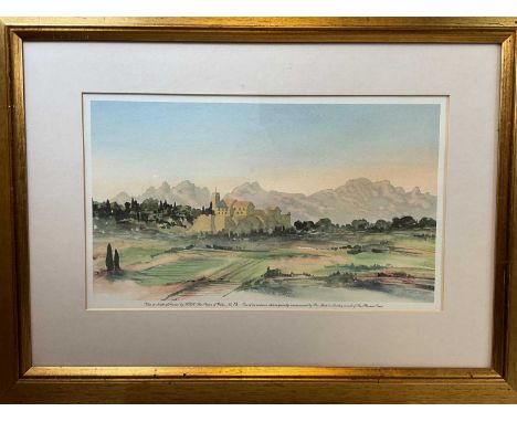 A framed print by HRH The Prince of Wales No 13, View in the South of France 