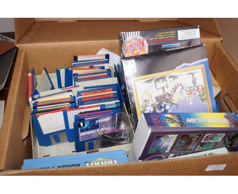 Box of Vintage Omiga Games to include Floppy Disks