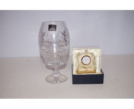 Royal Doulton Candle Vase together with Mikimoto Mantle Clock 