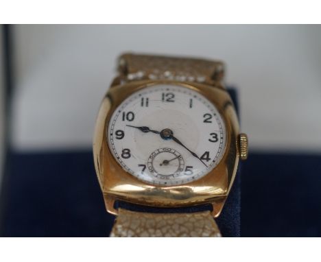 Gents 9ct Gold Cased Wristwatch Vintage 