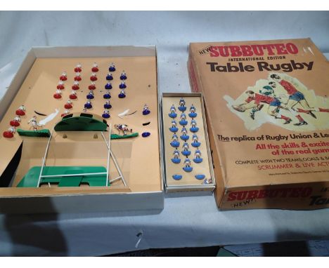 Subbuteo table rugby set, incomplete, plus extra team. UK P&amp;P Group 2 (£20+VAT for the first lot and £4+VAT for subsequen