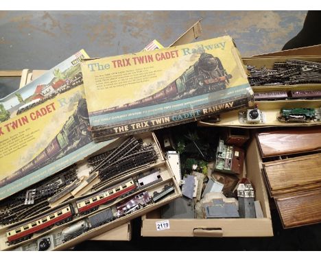 Two Trix Twin train sets, plus other model railway items, all play worn. UK P&amp;P Group 3 (£30+VAT for the first lot and £8
