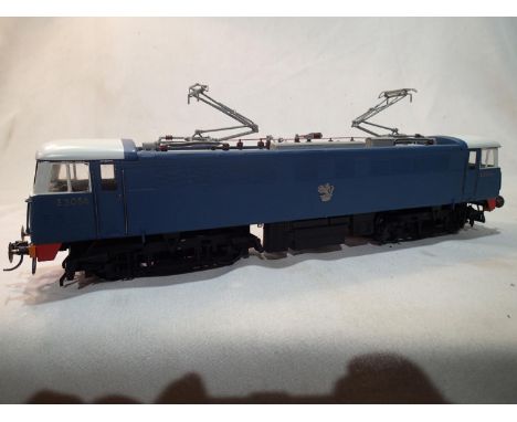 O gauge kit built AL5 twin pantograph electric, David Parkins kit, finished in BR blue/white, E3056, Delrin drive on both bog