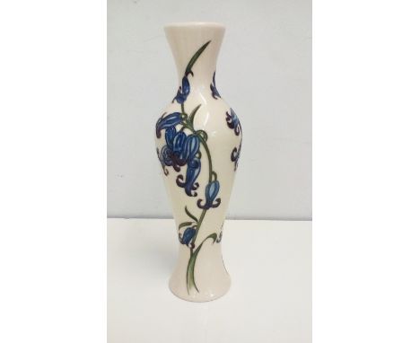 Moorcroft vase in the Bluebell Harmony pattern, height 21cm