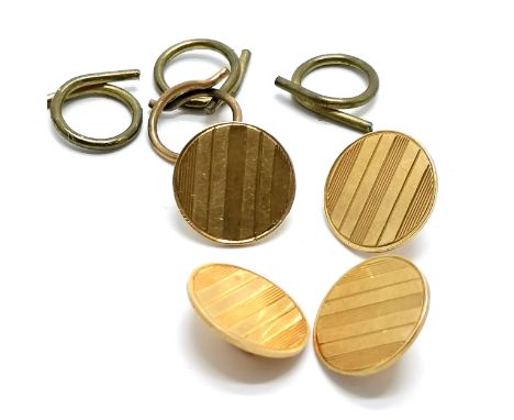 4 x antique 18ct marked gold engine turned buttons (1 tag slight a/f) - 7.3g - SOLD ON BEHALF OF THE NEW BREAST CANCER UNIT A