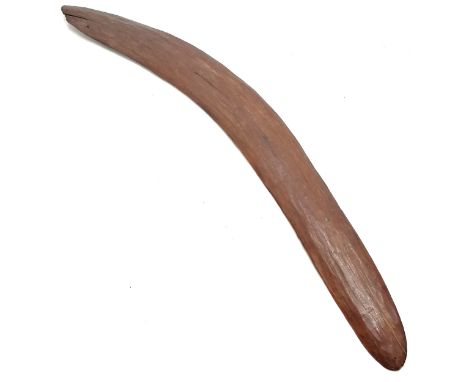Antique Australian aboriginal wooden boomerang - 49cm long ~ has slight losses and small crack to 1 end 