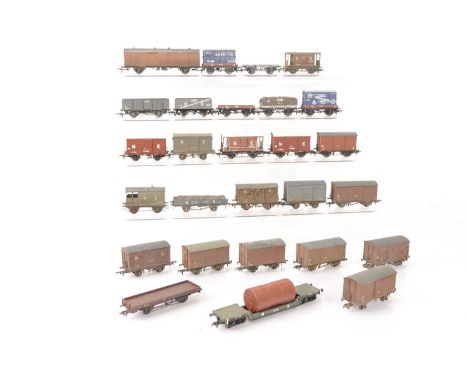 NE 00 Gauge Kitbuilt and RTR wagons by various makers (27), Kitbuilt including Loco open wagon, Vans (8), Guards Van, Flat Tr