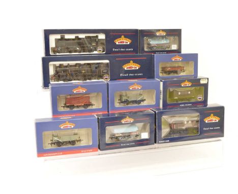 Bachmann OO Gauge Steam Locomotives and Goods Wagons (10), all boxed, 32-151 N Class 31860, 32-351 Standard Class 4MT tank 80