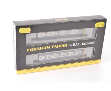 Graham Farish by Bachmann N Gauge BR Blue/Grey Two Car DMU,  cased with card sleeve, 371-887A Class 108 two car DMU in blue/g