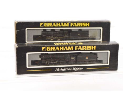 Graham Farish by Bachmann N Gauge Steam Locomotives and Tenders, both cased with card sleeves, 372-601 Class V2 60807 and 372