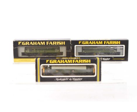 Graham Farish by Bachmann N Gauge Diesel Locomotives, all three boxed/cased with card sleeves, 8115 Class 40 Atlantic Conveyo