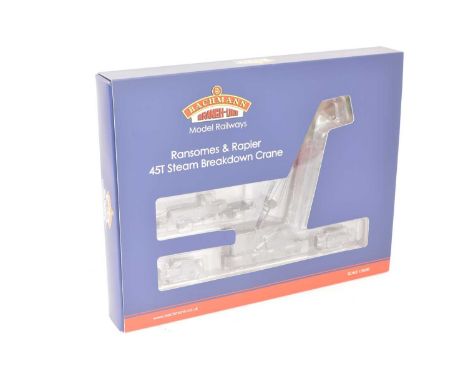 Bachmann OO Gauge Ransomes & Rapier Breakdown Crane, boxed 38-800 Ransomes & Rapier 45 ton steam crane 1561 in SR grey, VG-E,