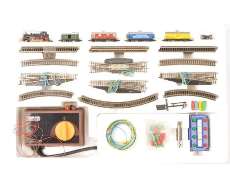 Marklin Mini Club Z Gauge Steam Freight Starter Set, Set 8158 in polystyrene insert with plastic cover minus outer box, inclu