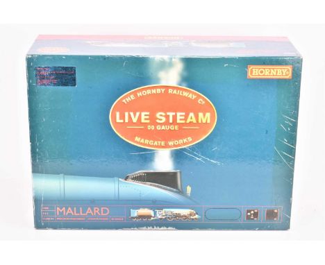 Hornby 00 Gauge Live Steam 'Mallard' Locomotive and Tender,  appears unused, with controller and accessories, in original box