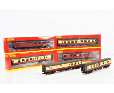 Hornby China and Lima OO Gauge BR Coaching Stock (6), boxed Hornby examples, crimson and cream R4705, R4707, crimson only, R4