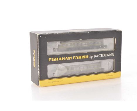 Graham Farish by Bachmann N Gauge BR DMU, cased with card sleeve, 371-886 Class 108 three car DMU in green livery, G-E, cases