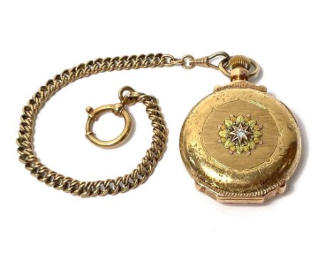 ELGIN NAT'L  WATCH CO. Savonette, Seriennummer 1131873, von 1883, Altschiff-Diamant auf dem Uhrendeckel, Gehäusedeckel innen 