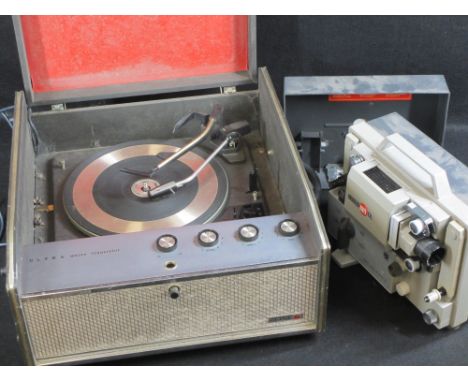 ULTRA PORTABLE RECORD PLAYER with Garrard turntable and a Eumig cine projector