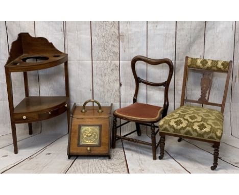 ANTIQUE &amp; VINTAGE FURNITURE PARCEL (4) to include a Georgian mahogany corner washstand, 93cms H, 57cms W, a Victorian mah